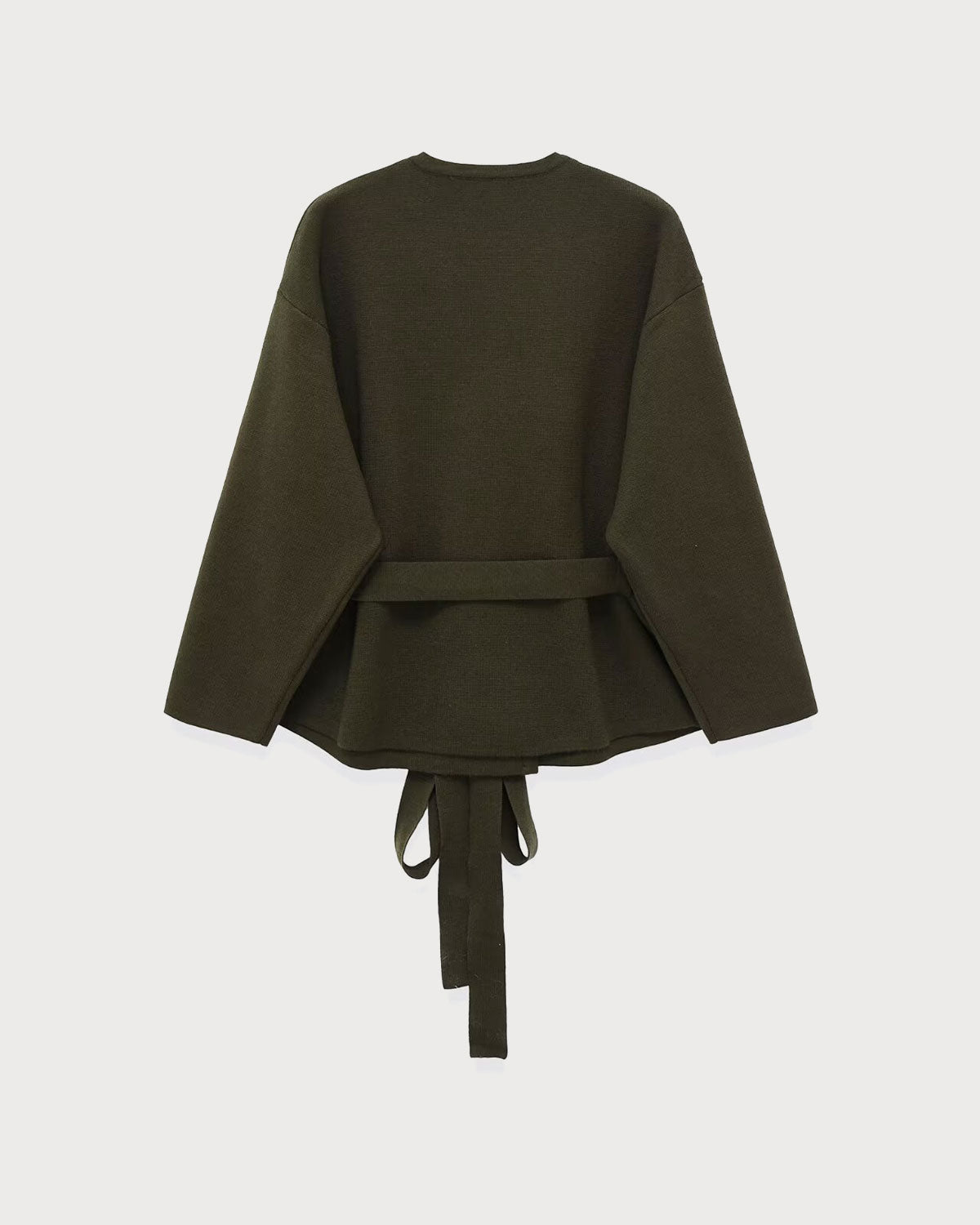 DALIA - Groen vest met ronde hals en ceintuur