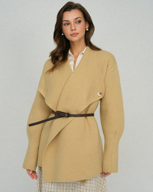 DALIA - Khaki vest met één knoop
