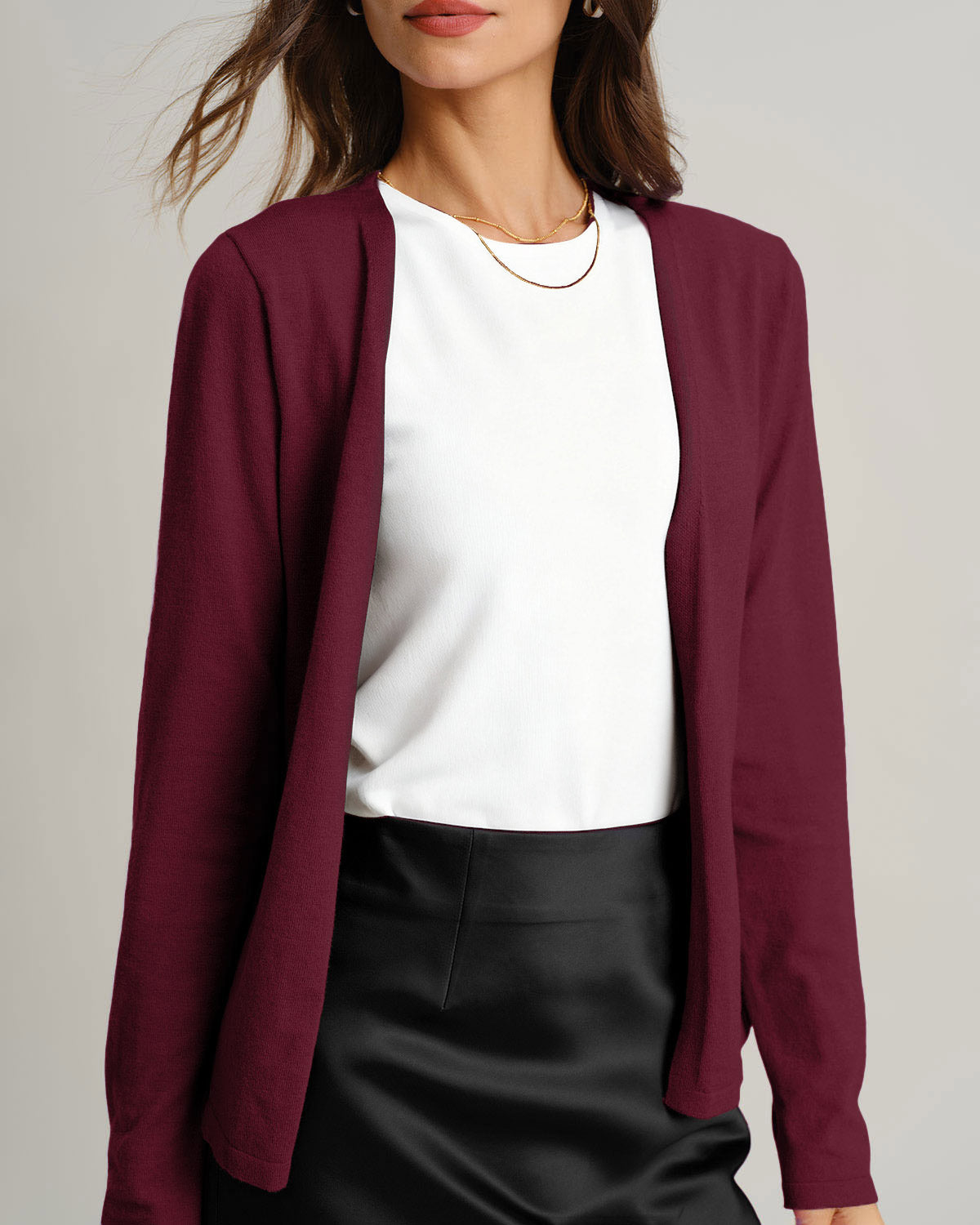 DALIA - Wijnrood geribbeld gebreid vest