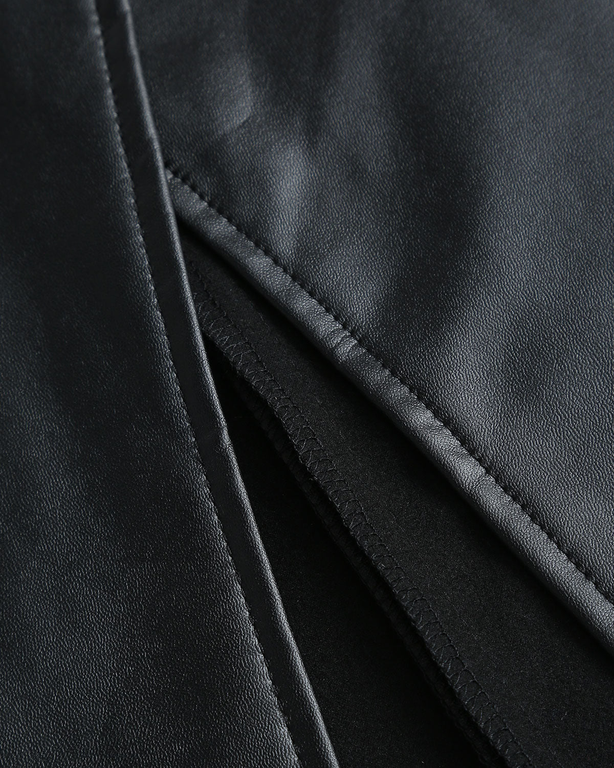 DALIA - Zwarte rechte leren midi-rok