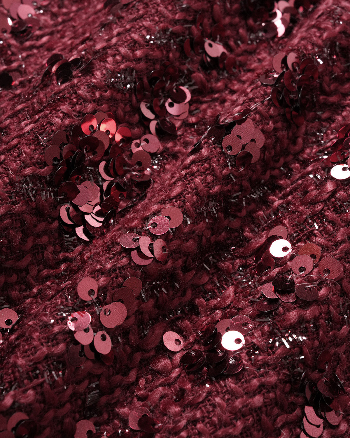 DALIA - Spódnica mini w kolorze czerwonego wina z cekinami i rozcięciem w kształcie litery A