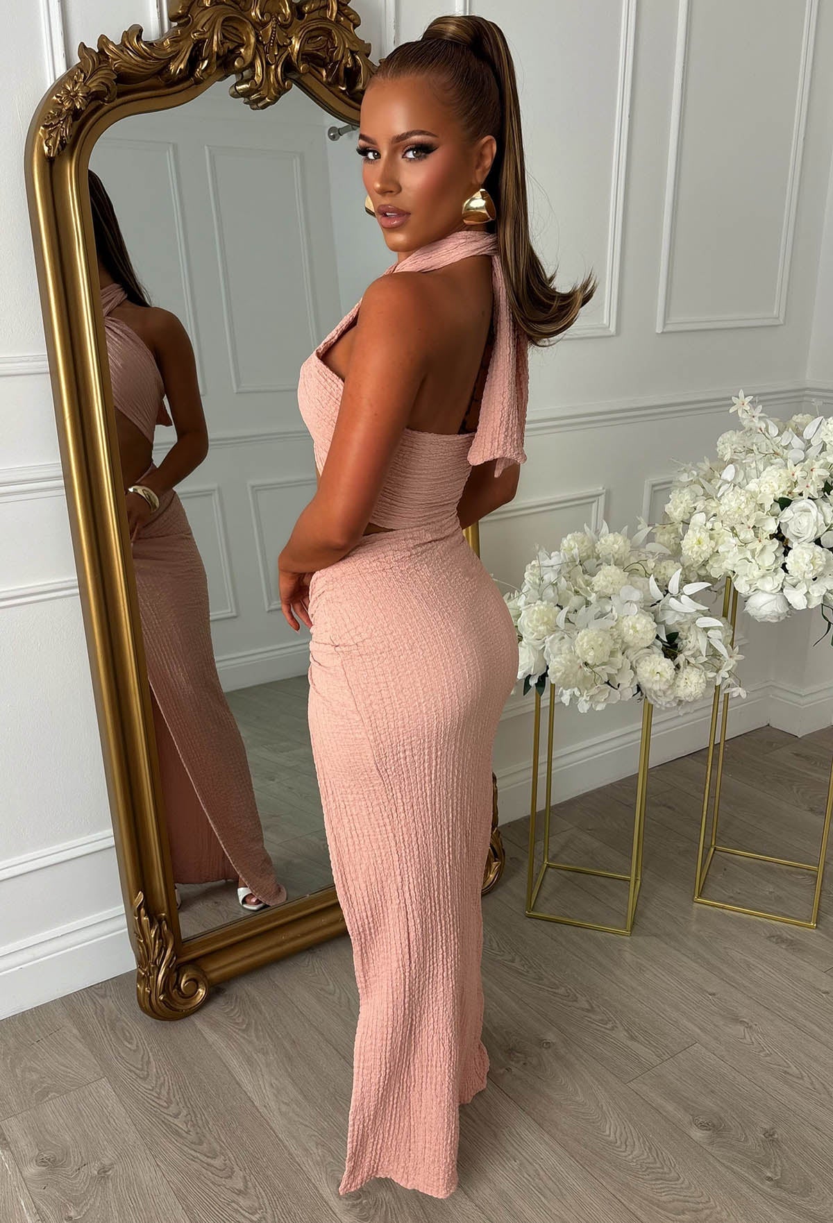 DALIA - Paradise Halter Co-ord Set - Pink